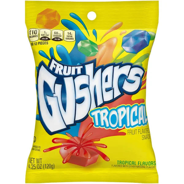 Fruit Gushers Tropical Flavour Peg bag - 4.25oz (120g)