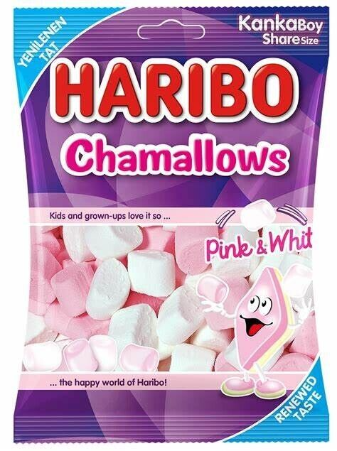Haribo Halal Chamallows 70g Pink & White Fluffy Mallows