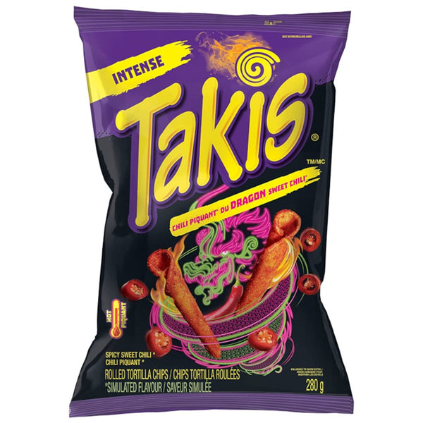 Takis Dragon Sweet Chilli Rolled Tortilla Corn Chips (280g) Pack of 12