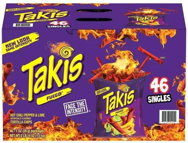 Takis Fuego USA Tortilla Chips 1oz - Pack of 46