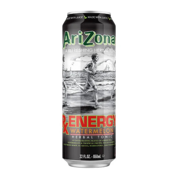 Arizona Watermelon Rx Energy, watermelon energy drink, Arizona 22 fl oz, natural caffeine energy drinks, best hydrating energy drinks, Arizona energy drink 12-pack, Arizona Rx Energy bulk buy, watermelon-flavored drinks, guarana and green tea energy, non-carbonated energy drinks.