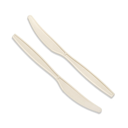 biodegradable starch knife, eco-friendly cutlery, compostable knives, wholesale biodegradable knives, 165mm starch knife, sustainable cutlery, plant-based cutlery, biodegradable utensils, eco-conscious food service products, renewable disposable knives.