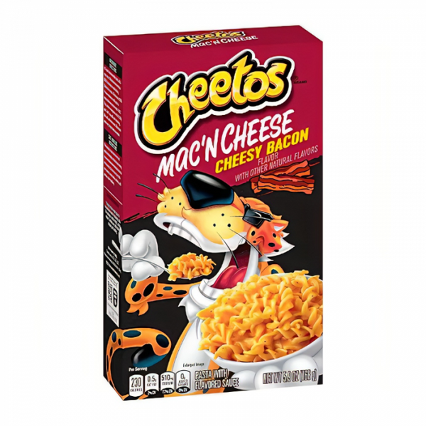 Cheetos Cheesy Bacon Mac 'n Cheese, bacon-flavored mac and cheese, cheesy mac 'n cheese, Cheetos-inspired pasta, bold-flavored pasta dish, quick meal ideas, boxed mac and cheese, savory comfort food, Cheetos bacon mac, cheesy dinner ideas.