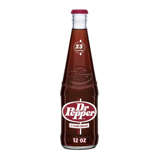 Dr Pepper Real Sugar, classic glass bottle soda, real sugar soda, vintage Dr Pepper, bold 23 flavors, nostalgic soda drink, premium Dr Pepper, Dr Pepper collectors’ edition, real sugar soft drinks, refreshing Dr Pepper beverage.