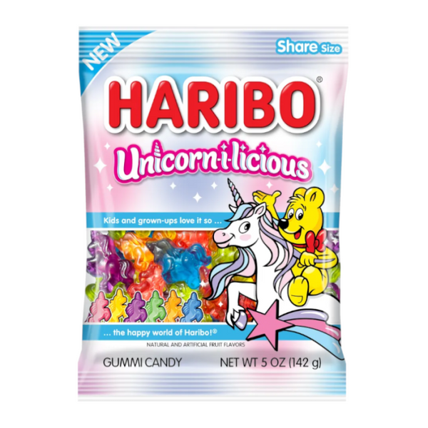 Haribo Unicorn-i-licious 5oz (142g) Peg Bag