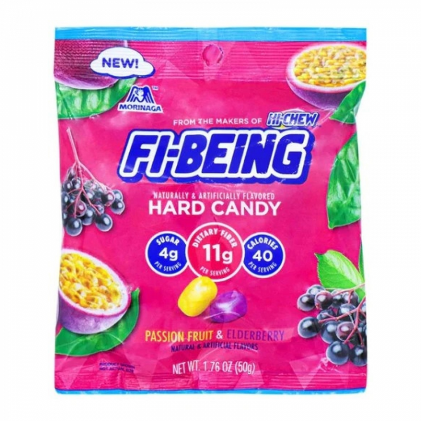 Hi-Chew FI-BEING Hard Candy Passion Fruit & Elderberry Peg Bag 1.76oz (50g)