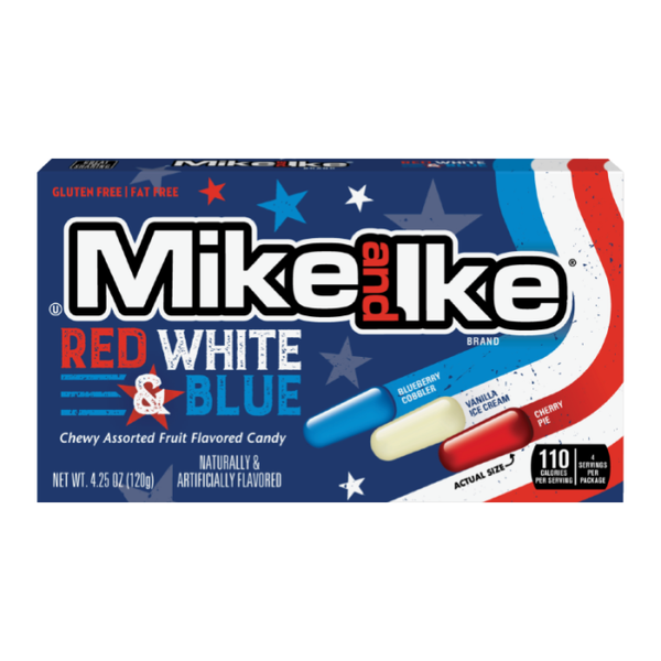 Mike & Ike Red White & Blue Theater Box - 4.25oz (120g)