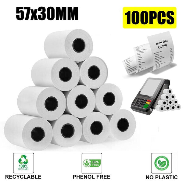 57x30mm PDQ / Credit Card Thermal Rolls (100 Per Box)