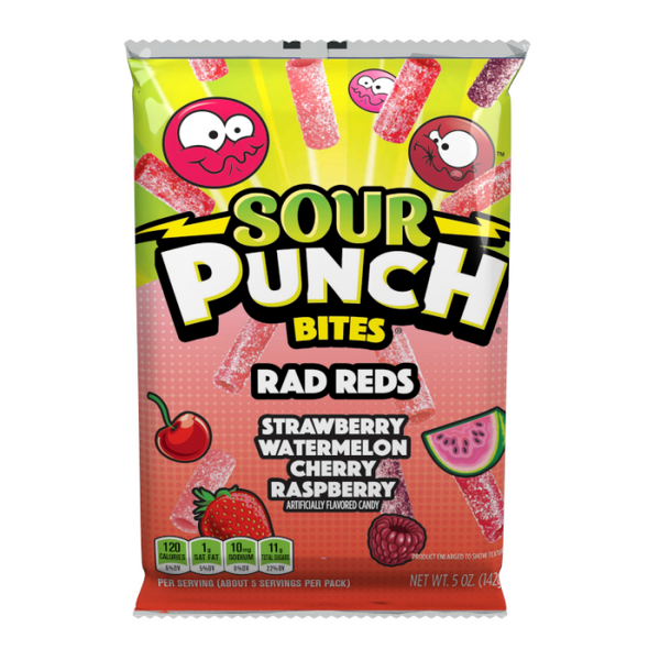 Sour Punch Bites Rad Reds Peg Bag 5oz (140g) halal