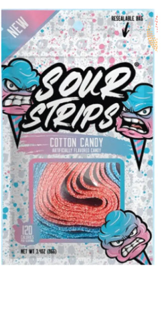 Sour Strips Cotton Candy - 3.4oz (96g)