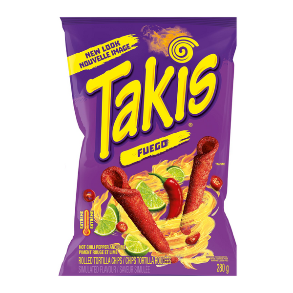 Takis Fuego Rolled Tortilla Corn Chips (280g) - Pack of 12