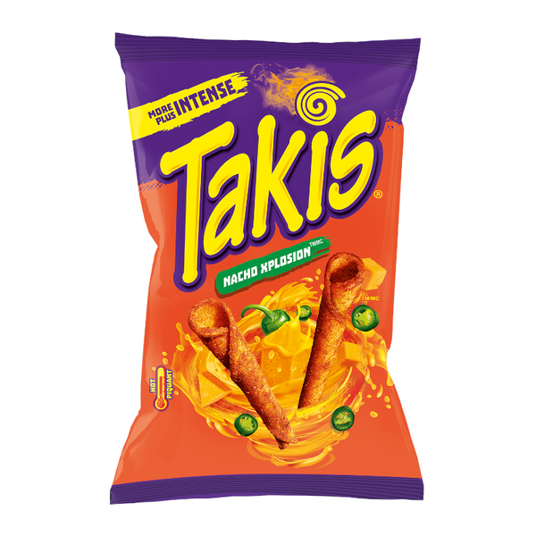 Takis Nacho Explosion Rolled Tortilla Corn Chips (90g) - Pack of 18