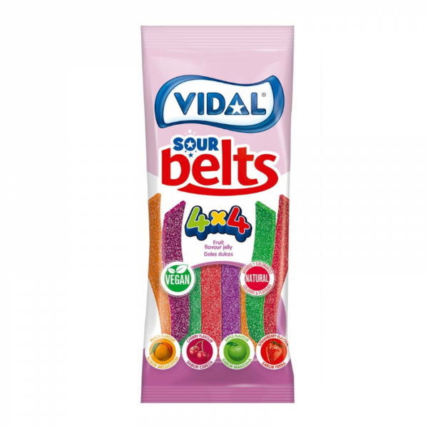 Vidal Vegan Sour Belts 3.19oz (90g)