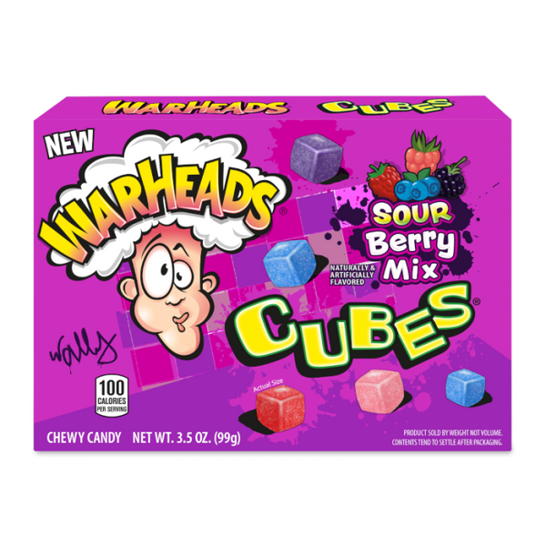 Warheads Berry Mix Cubes Theater Box - 3.5oz (99g)